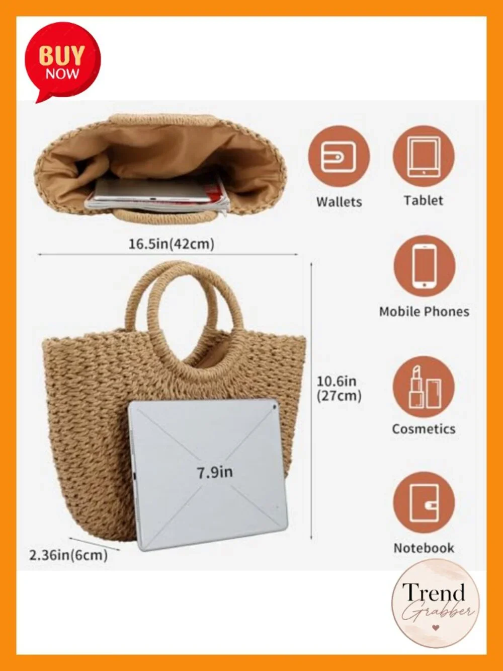 Hand Woven Straw Hobo Bag Large Tote Beach Travel Purse